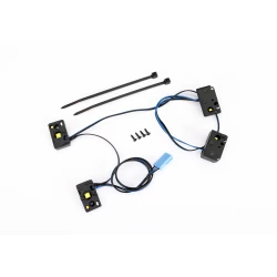 LED-verlichtingsset, voor & achter (inclusief licht-harnas, 1,6x5 mm BCS (zelftappend) (4), tie-wraps (2) (past op TRX-4M 9712 Landrover Defender body)