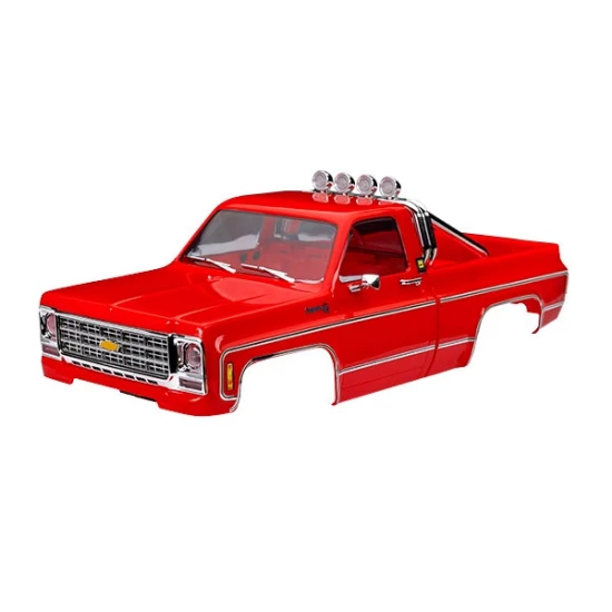 Body, Chevrolet K10 Truck (1979), complete, red (includes grille, side mirrors, door handles, roll bar, windshield wipers, & clipless mounting) (requires #9835 front & rear bumpers)