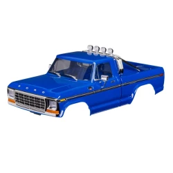 Body, Ford F-150 Truck (1979), complete, blue (includes grille, side mirrors, door handles, roll bar, windshield wipers, side trim, & clipless mounting) (requires #9834 front & rear bumpers)