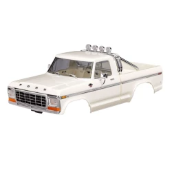 Body, Ford F-150 Truck (1979), complete, white (includes grille, side mirrors, door handles, roll bar, windshield wipers, side trim, & clipless mounting) (requires #9834 front & rear bumpers)