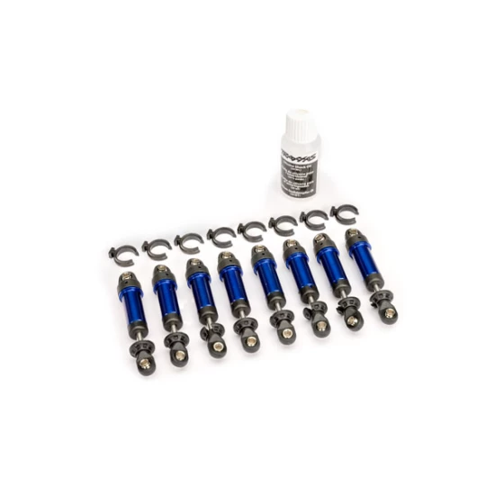 Shocks, GTM, 6061-T6 aluminum (blue-anodized) (fully assembled w/o springs) (8)