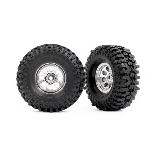 Tires & wheels, assembled (chrome 1.0' wheels, Mickey Thompson Baja Pro Xs 2.4x1.0' tires) (2)