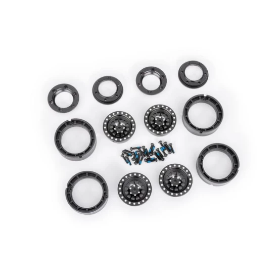 Wheels, 1.0 6061-T6 aluminum (black-anodized) (4)/ 2x8mm BCS (24)