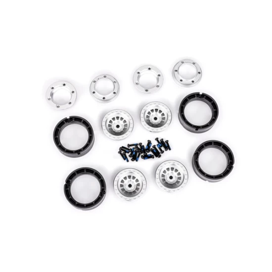 Wheels, 1.0 6061-T6 aluminum (silver-anodized) (4)/ 2x8mm BCS (24)
