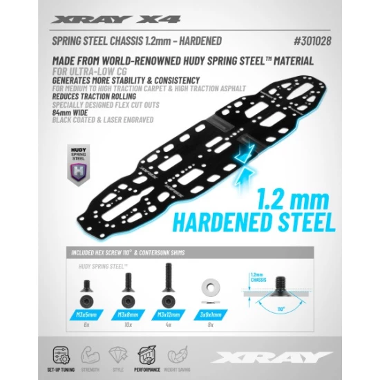 X4'26 SPRING STEEL CHASSIS 1.2MM - HARDENED