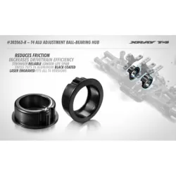 T4 ALU ADJUSTMENT BALL-BEARING HUB - BLACK