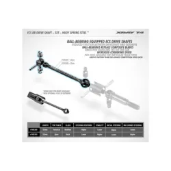 ECS BB DRIVE SHAFT 52MM - SET - HUDY SPRING STEEL