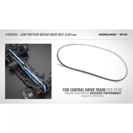 HIGH-PERFORMANCE LOW FRICTION KEVLAR DRIVE BELT 3 x 351 MM