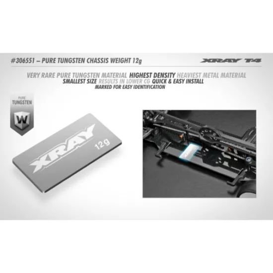 XRAY PURE TUNGSTEN CHASSIS WEIGHT 12g