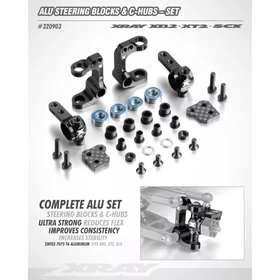 Alu Steering Blocks & C-Hubs - Set