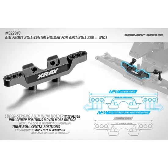 ALU FRONT ROLL-CENTER HOLDER FOR ANTI-ROLL BAR - WIDE