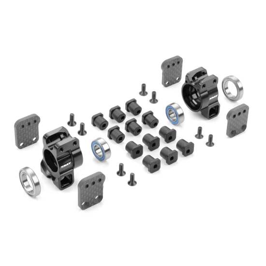 XRAY XB8 ALU REAR UPRIGHTS - MULTI-ADJUSTABLE - SET
