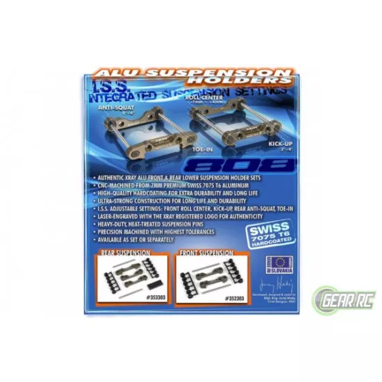 XB808 Alu Front Lower Susp. Holders Set Swiss 7075 T6 (7mm), X352303