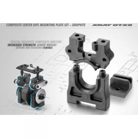 CENTER DIFF MOUNTING PLATE SET - GRAPHITE