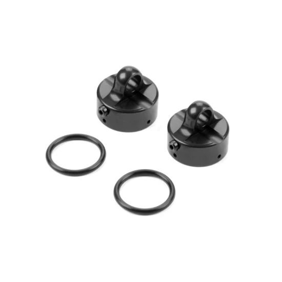 Xb8/Gt Alu Shock Cap Nut Vent Hole - Swiss 7075 T6 - Black Coated (2)