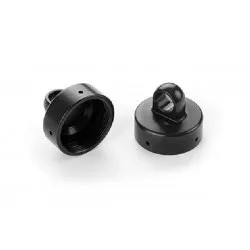 XB8 ALU SHOCK CAP NUT 4x BLEED HOLE - BLACK COATED (2), X358055