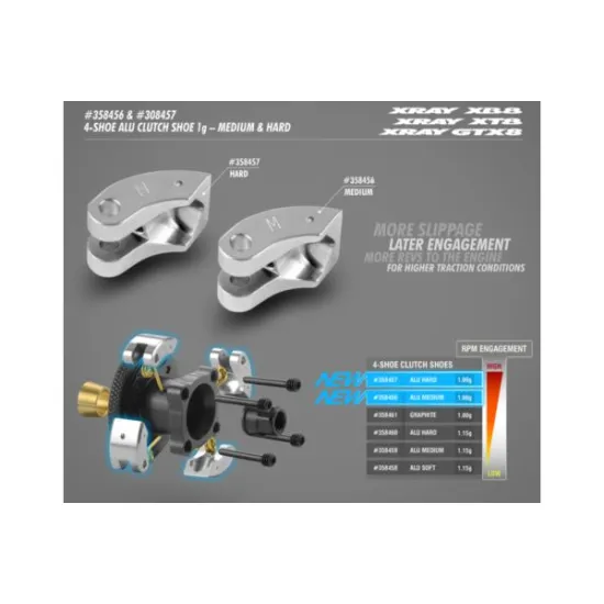 4-SHOE ALU CLUTCH SHOE 1g - HARD (4)