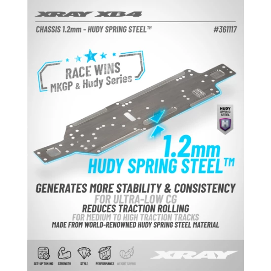 XB4'26 CHASSIS 1.2MM - HUDY SPRING STEEL