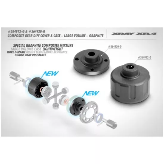 COMPOSITE GEAR DIFFERENTIAL CASE - LARGE VOLUME - GRAPHITE