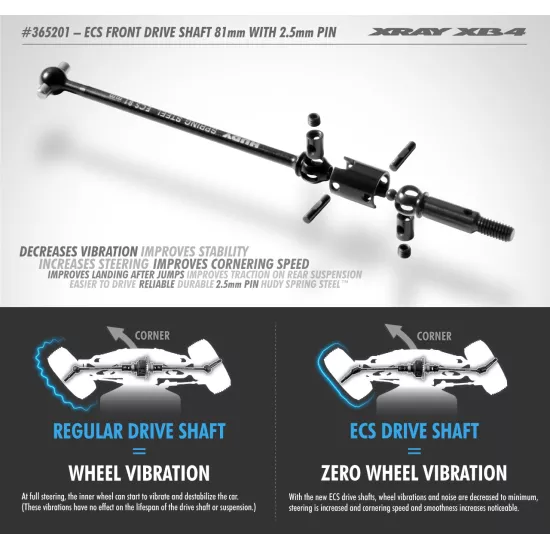 Ecs Front Drive Shaft 81Mm With 2.5Mm Pin - Hudy Spring Steel - Set