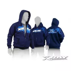 XRAY SWEATER HOODED WITH ZIPPER - BLUE (S), X395600S