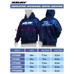 XRAY SWEATER HOODED WITH ZIPPER - BLUE (XL)