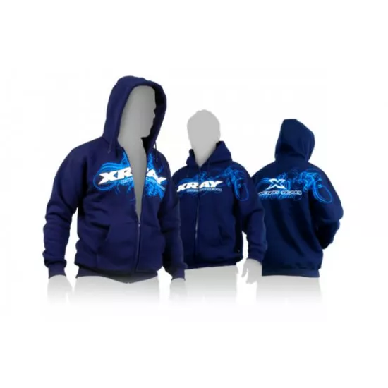 XRAY SWEATER HOODED WITH ZIPPER - BLUE (XS), X395600XS