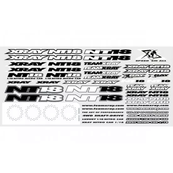 Xray NT18 Sticker For Body White, X397343