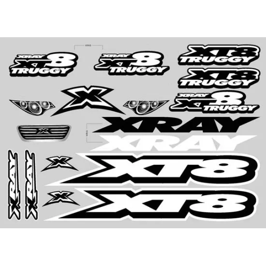 Xray Xt8 Sticker For Body White