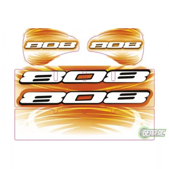 Xray XB808 Wing Sticker Die-Cut White, X397356