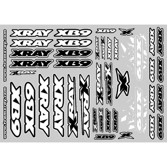 XRAY XB9 STICKER FOR BODY - WHITE, X397358