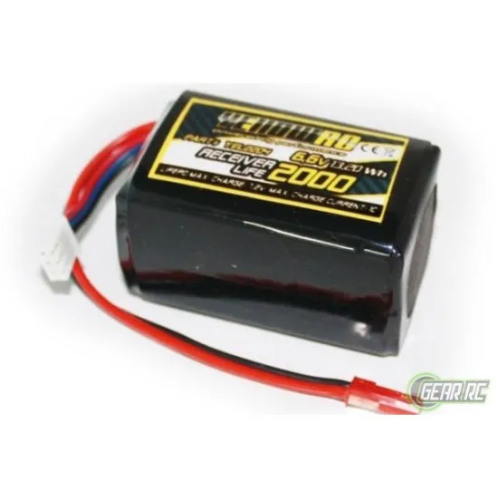 Yellow RC LiFe Receiver Pack Hump 2000mAh 6.6V