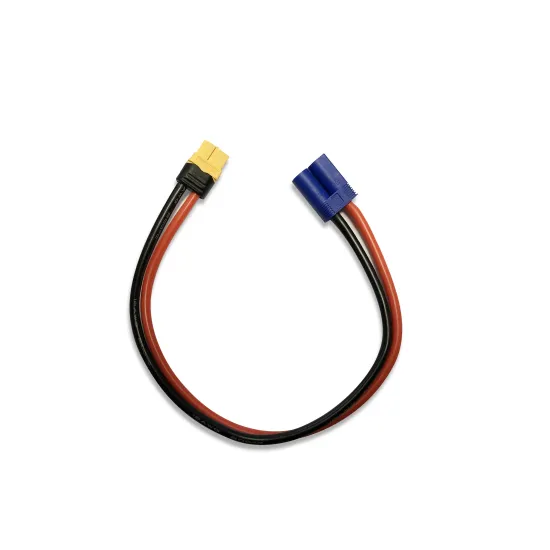 Yellow RC XT60 female to EC5 Charge Cable 12awg 300mm