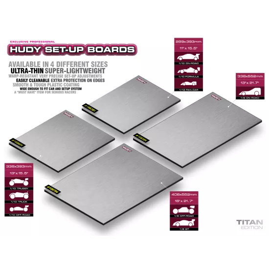 FLAT SET-UP BOARD FOR 1/10 TC - LIGHTWEIGHT - TITAN, H108304