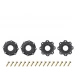 Louise RC MT-ROCKET 1:8 Monster Truck Banden Set Op Velg Sport Zwart Verwijderbare Offset 0 en 1/2 HEX 17mm (2 stuks)