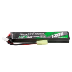 Gens Ace 1200mAh 11.1V 25C 3S1P Saddle Airsoft Gun LiPo Battery Tamiya Plug
