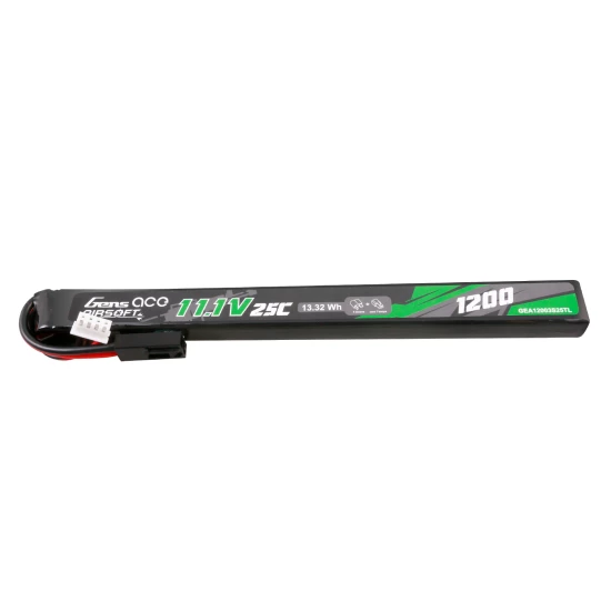 Gens Ace 25C 1200mAh 3S1P 11.1V Airsoft Gun Lipo Battery with mini Tamiya Plug Long size