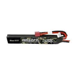 Gens Ace 1300mAh 7.4V 25C 2S1P Saddle Airsoft Gun LiPo Battery Deans T Plug