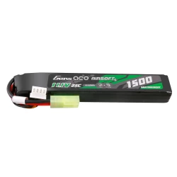 Gens Ace 1500mAh 11.1V 25C 3S1P Airsoft Gun LiPo Battery Mini Tamiya Plug